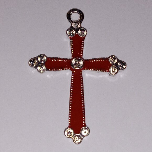 🎯 Red Cross Charm Pendant - Picture 3 of 7